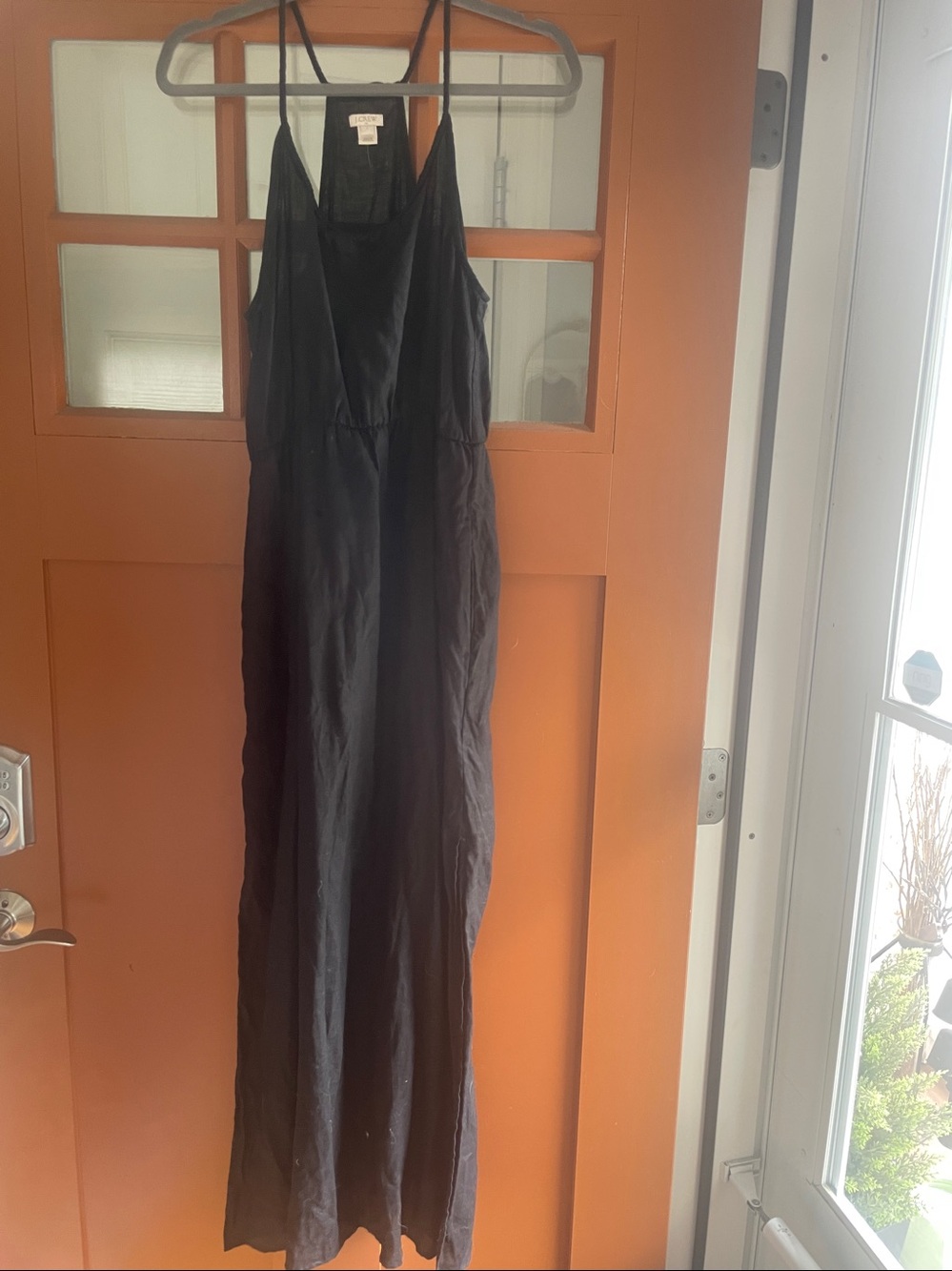 J. Crew Black Double-Strap Maxi Slip Dress